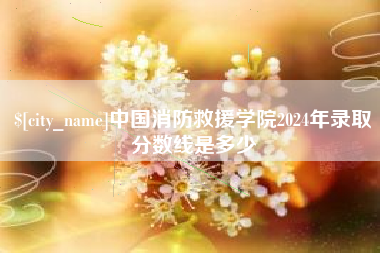 楚雄中国消防救援学院2024年录取分数线是多少