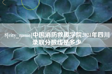 楚雄中国消防救援学院2021年四川录取分数线是多少