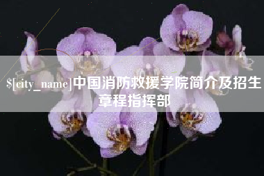 楚雄中国消防救援学院简介及招生章程指挥部