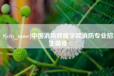 楚雄中国消防救援学院消防专业招生简章