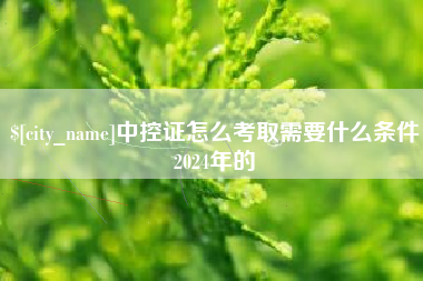 楚雄中控证怎么考取需要什么条件2024年的