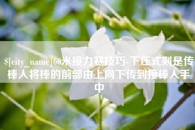 楚雄60米接力赛技巧-下压式则是传棒人将棒的前部由上向下传到接棒人手中