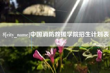 楚雄中国消防救援学院招生计划表