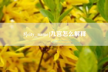 楚雄九宫怎么解释